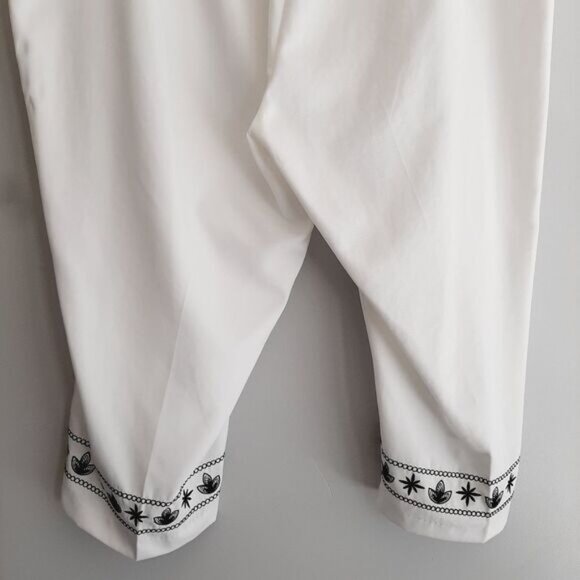 CARROLL REED | Capri Crop Pants White & Black Embroidery Sz 20W Flawed - Picture 10 of 14